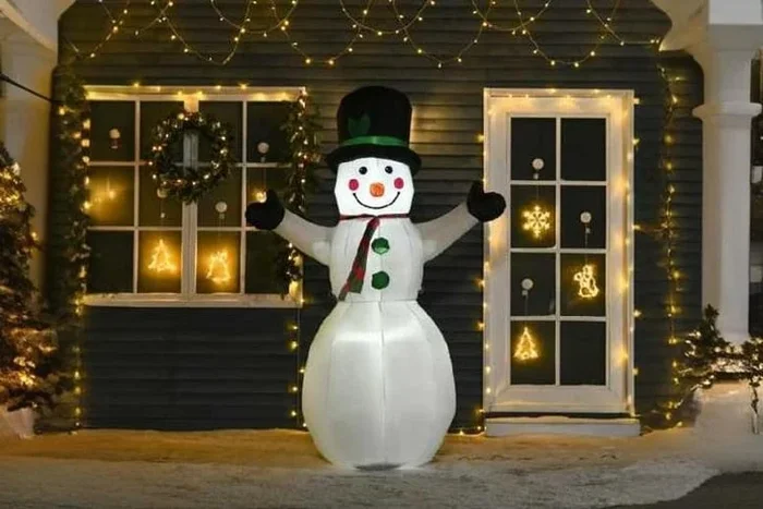 1.8m Festive Lighted Inflatable Snowman