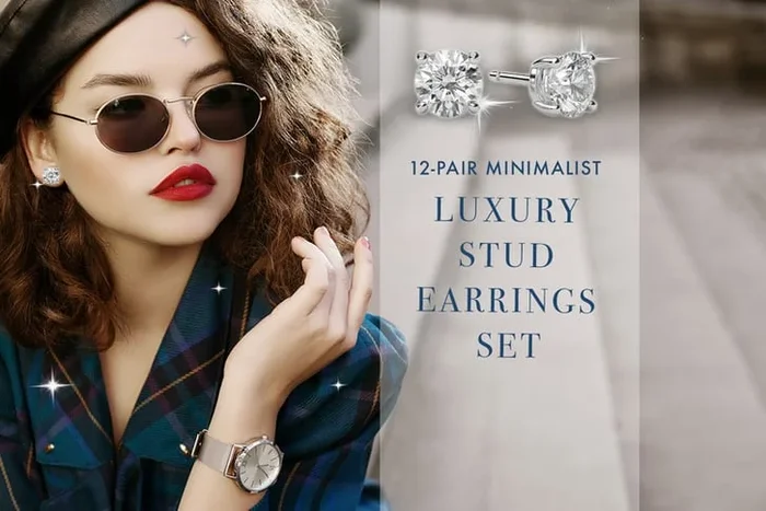 12 Pairs of Minimalist & Stylish Stud Earrings