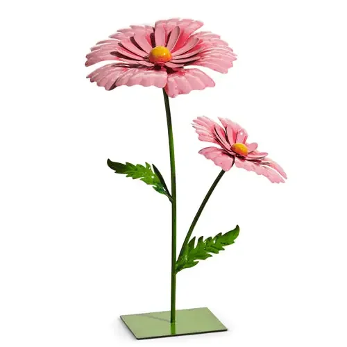13″ Pink Cosmo Metal Decor
