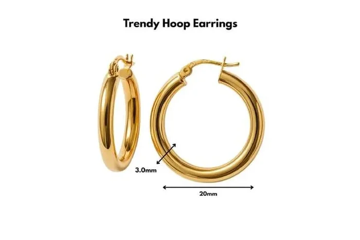 14K Gold-Plated 925 Sterling Silver Creole Hoop Earrings – Hypoallergenic, Polished Finish, Lightweight