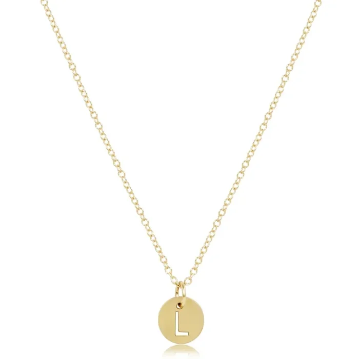 16″ Necklace Gold – Respect Small Gold Disc – L – enewton