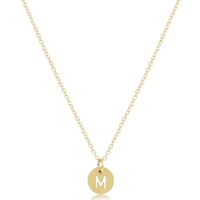 16″ Necklace Gold – Respect Small Gold Disc – M – enewton