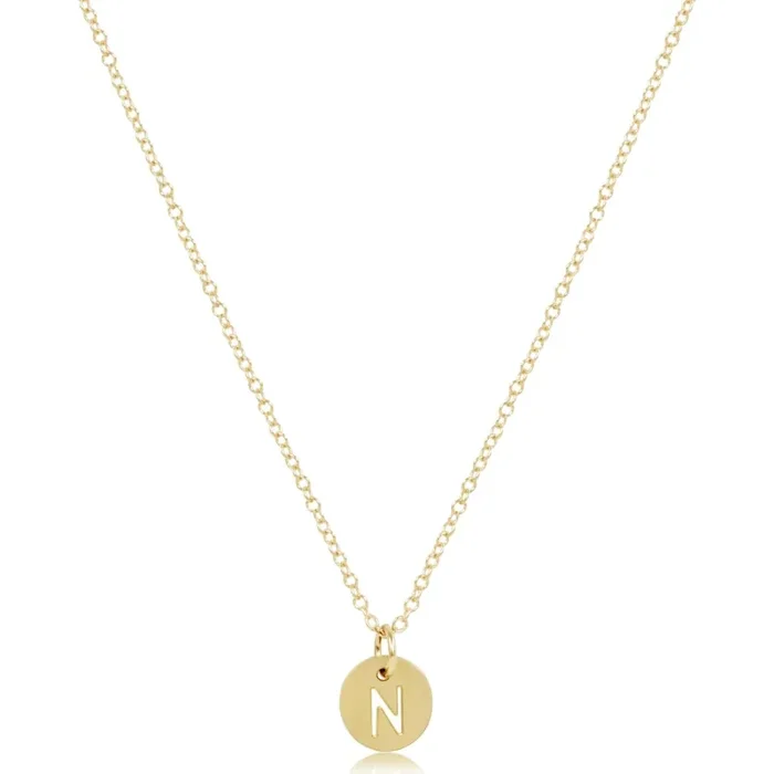 16″ Necklace Gold – Respect Small Gold Disc – N – enewton