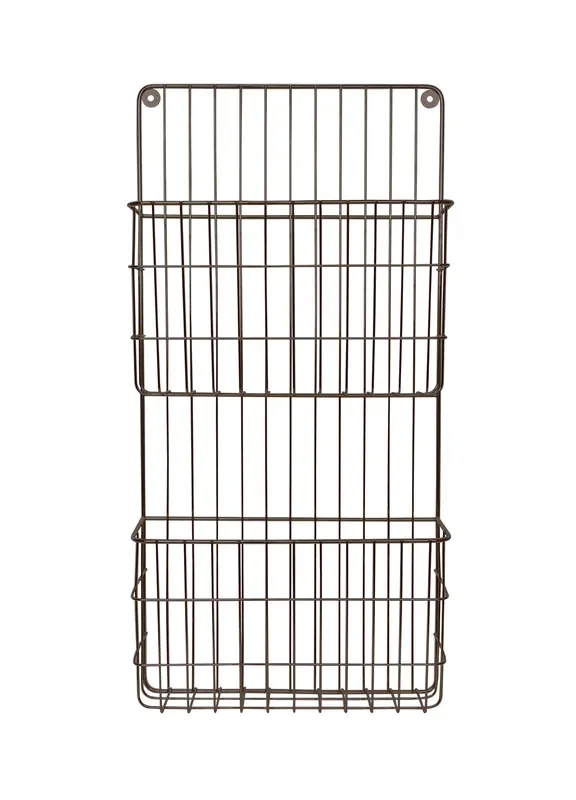 2 Tiers Wall Mounting Bronze File Organizer
