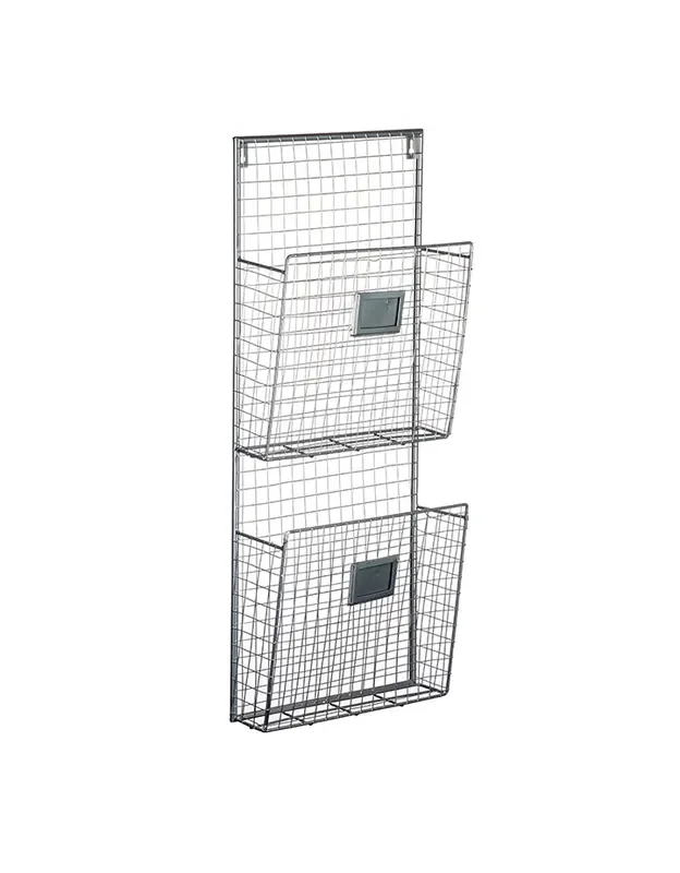 2 Tiers Wall Mounting Paper Holder and File Organizer