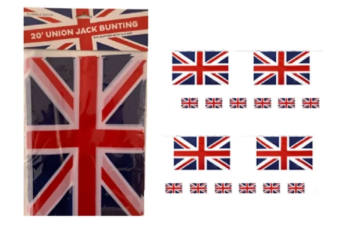 20ft Union Jack Bunting – XL Flags Festive Charm Edition