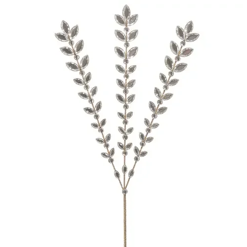 23.5″ Crystal Jeweled Spray with Gold Glitter