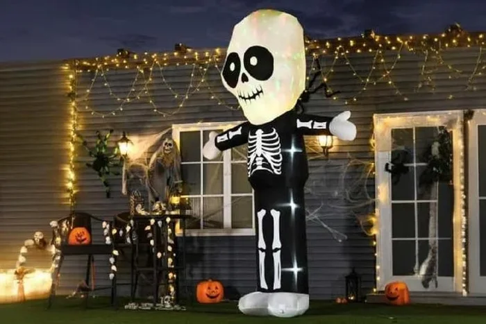 3m Illuminated Inflatable Skeleton Ghost