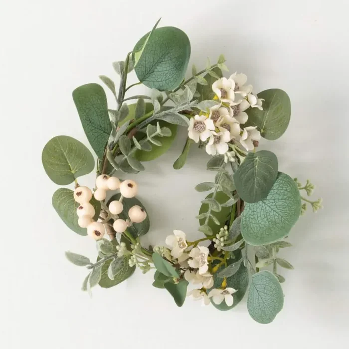 4.5″ Eucalyptus/Waxflower Candle Ring