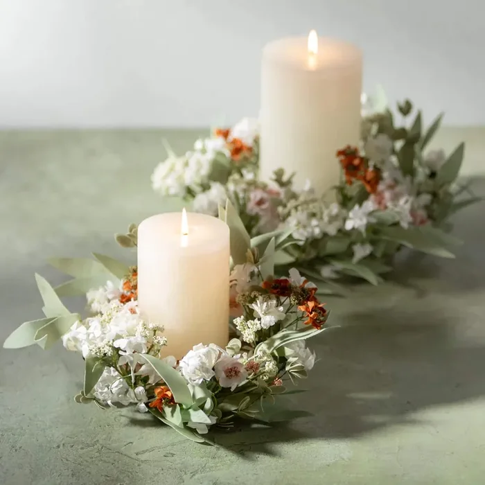 4.5″ Mixed Wild Flower Candle Ring