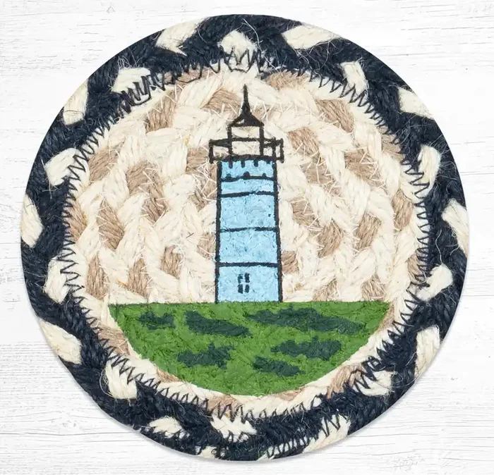 5″ Jute Coaster Nubble Lighthouse