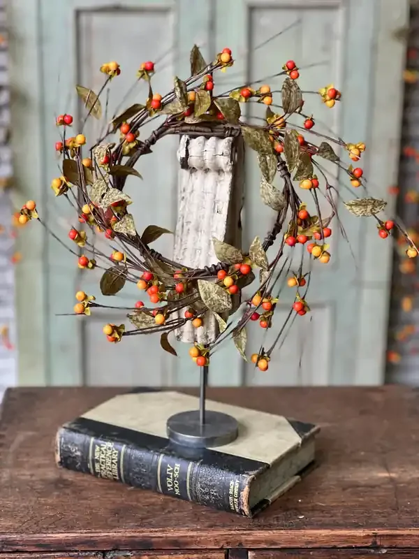 6.5″ Bittersweet + Leaves Candle Ring