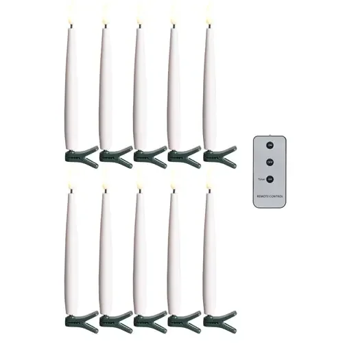 6″ Clip On Taper Candles with Remote Set/10