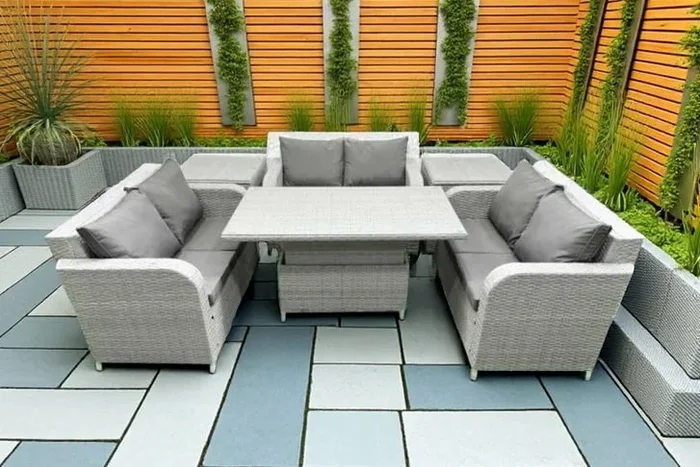 6-Seater PE Rattan Weather-Resistant U-Shape Garden Sofa Dining Set