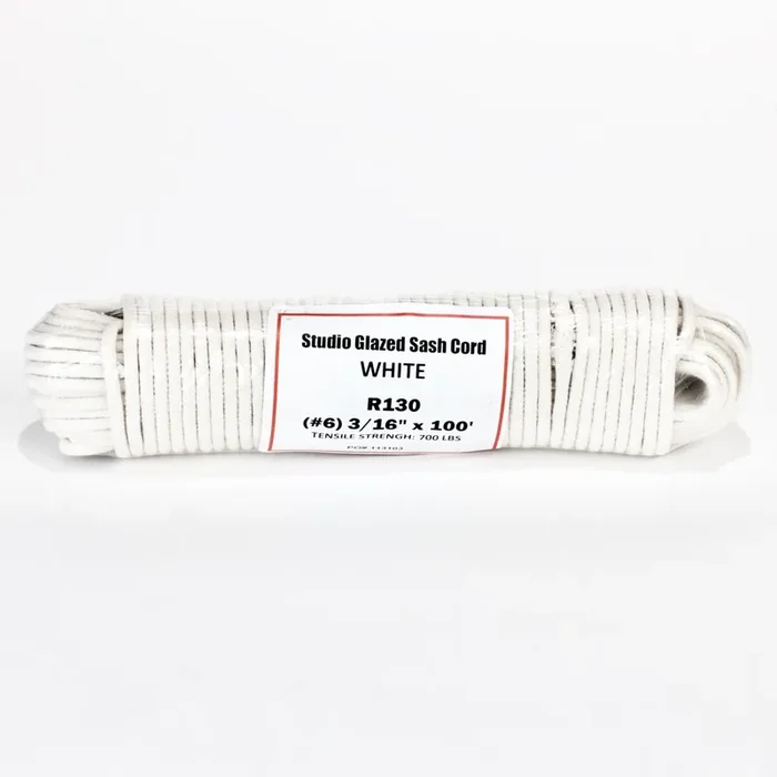 6 White Sash Cord, 3/16″ x 100‘