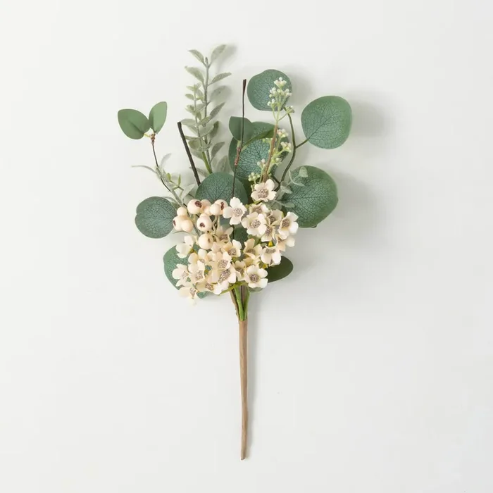 8″ Eucalyptus/Waxflower Floral Pick