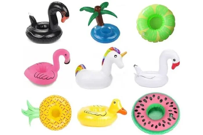 9-Piece Inflatable Poolside Drink Holder Extravaganza