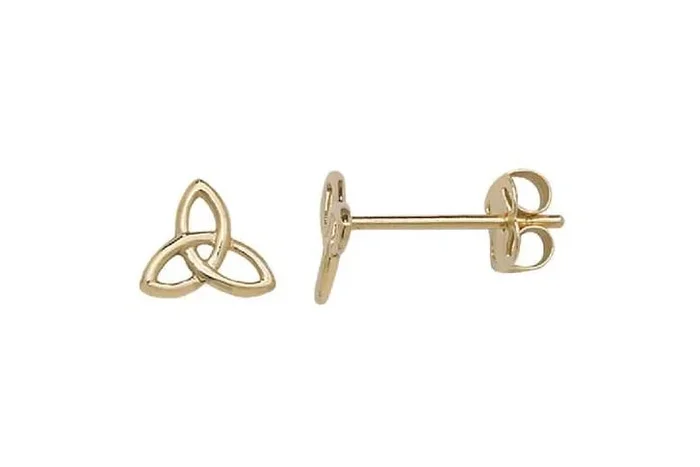 9ct Gold Trinity 6mm Stud Earrings – Hallmarked Elegance