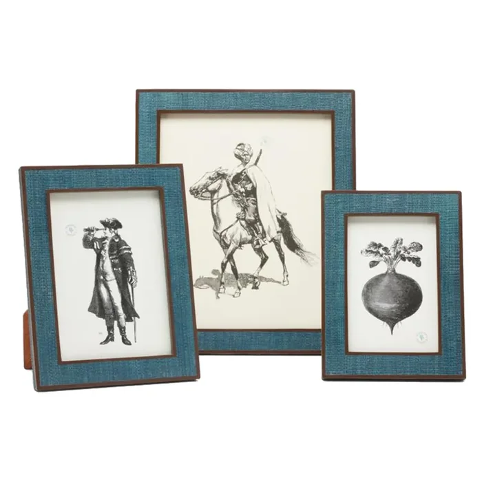 Aberdeen Abaca Resin Picture Frames (Teal/Brown)