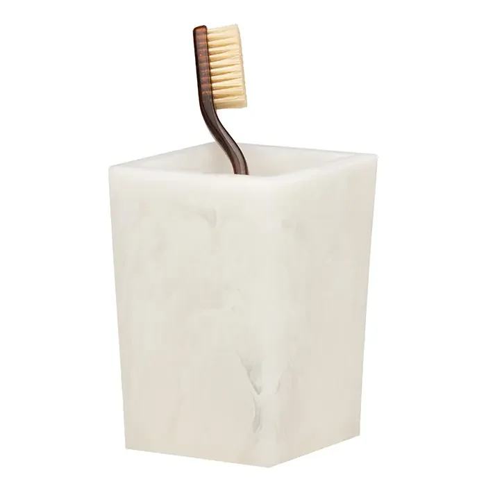 Abiko Translucent Cast Resin Brush Holder (Pearl White)