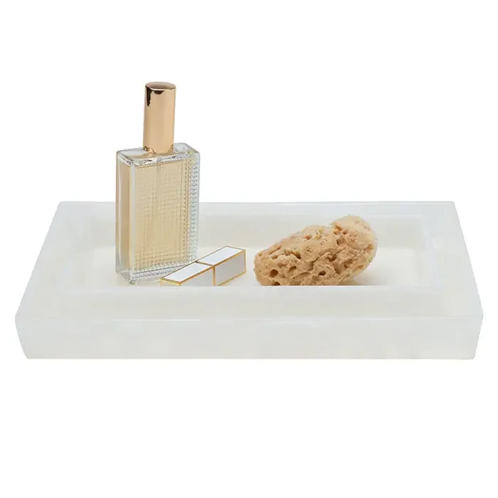 Abiko Translucent Cast Resin Tray Set/2 (Pearl White)