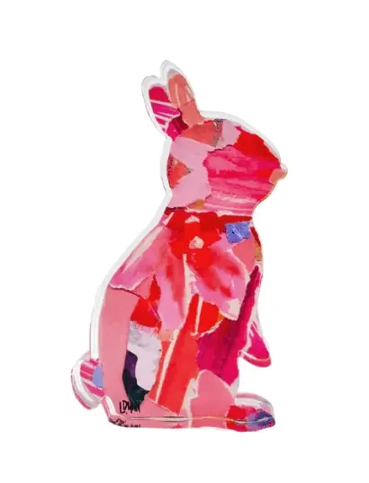 Acrylic Bunnies in Color – Pink – Lauren Dunn
