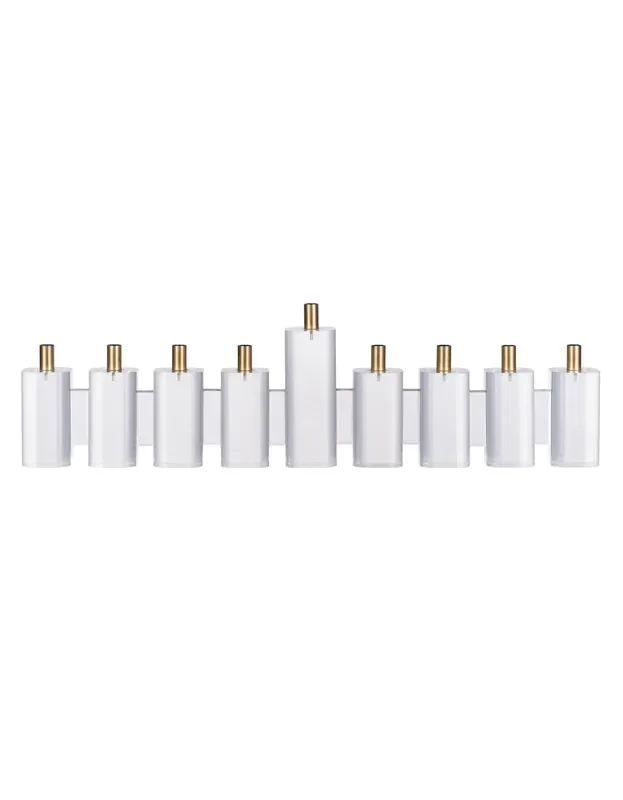 Acrylic Menorah with Gold Hardware 30 MM Candle Holders