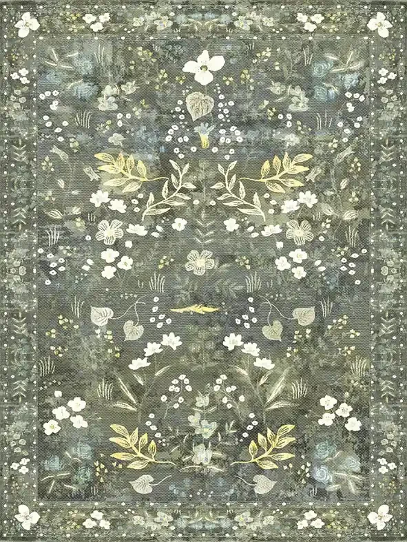 Adama Vinyl Rug/Mat (Moonflower_V)