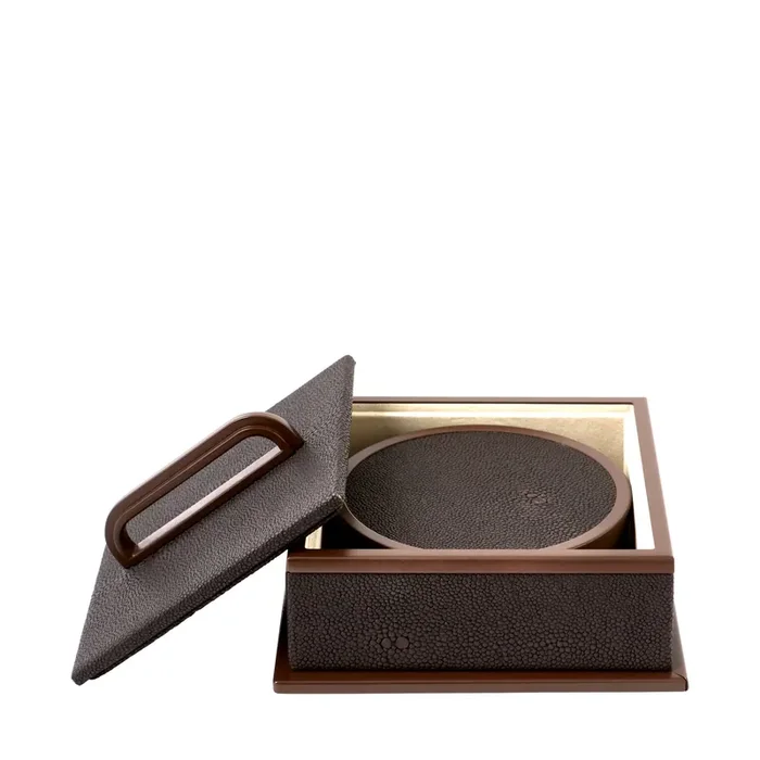 Addison Ross Anthracite Faux Shagreen Coasters – Set of 4