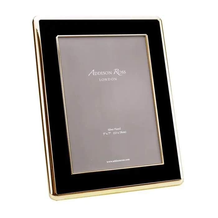 Addison Ross Curve Enamel & Gold Frame (Black & Gold)