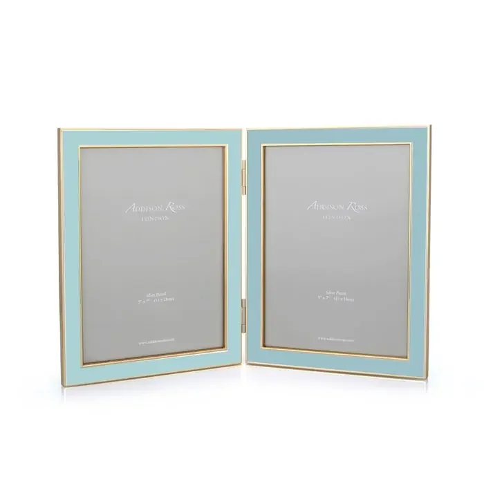 Addison Ross Double Enamel Picture Frame (Powder Blue) (5×7)