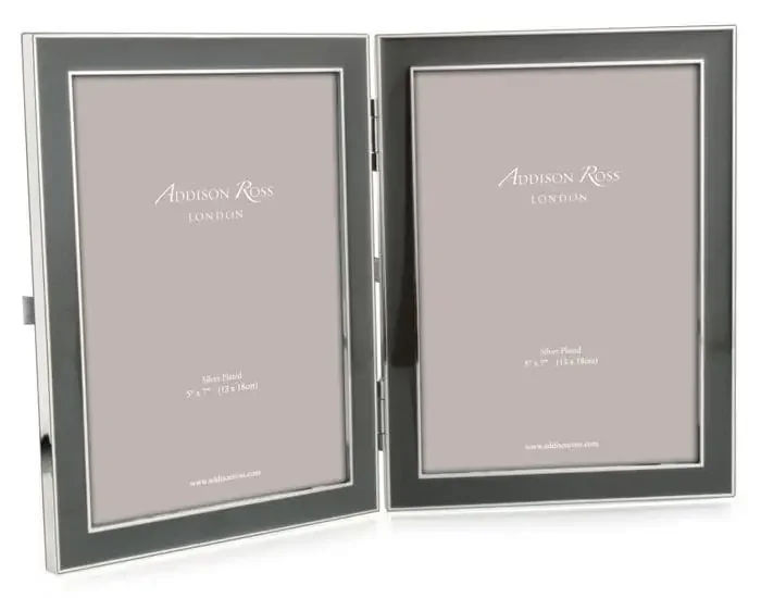 Addison Ross Double Taupe Enamel Picture Frame (5×7)