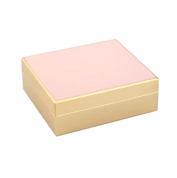 Addison Ross Enamel Trinket Box (Pastel Pink & Gold) 4″