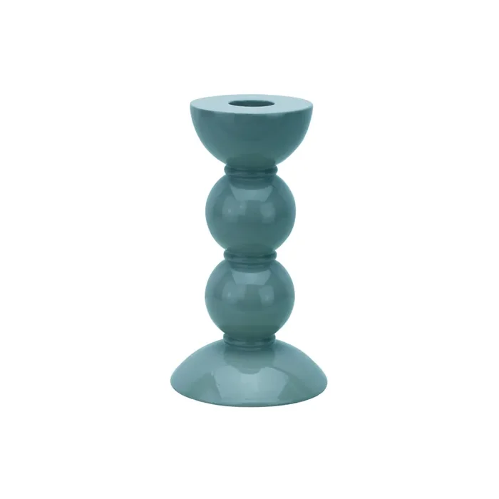 Addison Ross Lacquer Bobbin Candlestick 5.5″ (Chambray)
