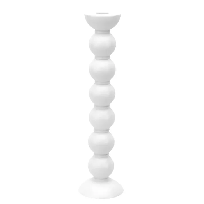 Addison Ross Lacquer Extra Tall Bobbin Candlestick 12.5″ (White)
