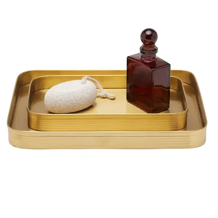 Adelaide Brass Tray Set (Matte Gold)
