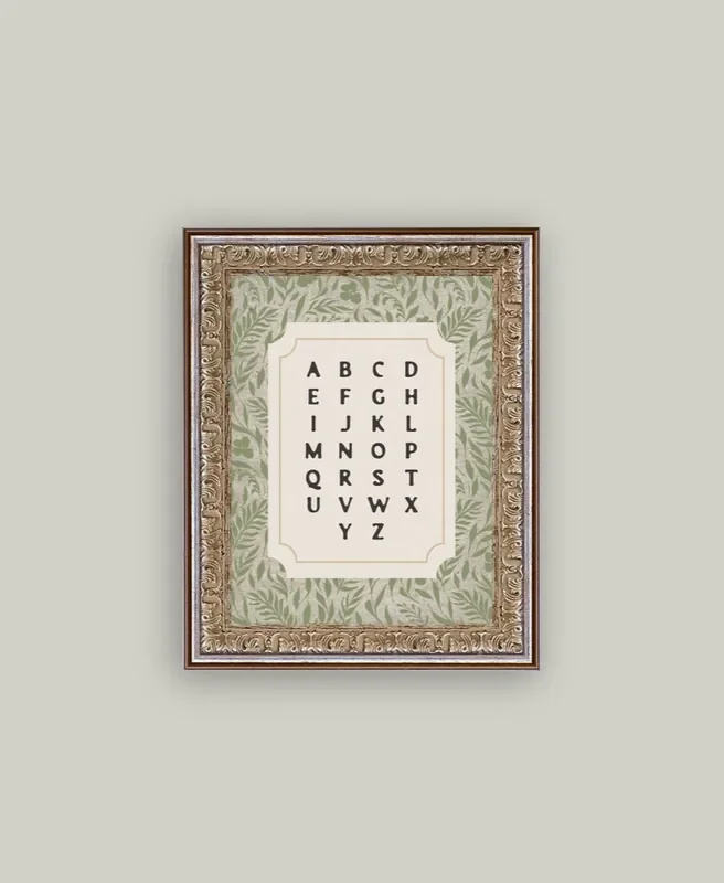 Alphabet Framed Antique Art