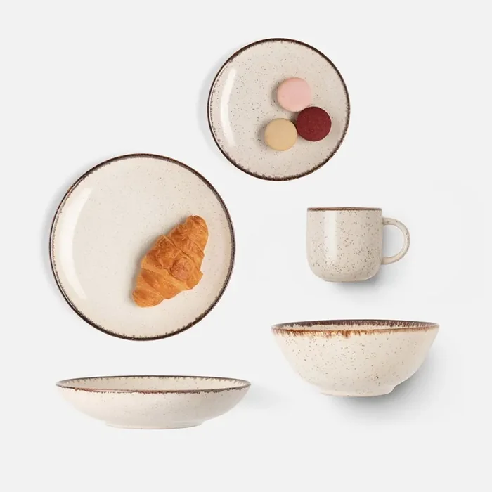 Amaya Speckled Ivory Stoneware Dinnerware
