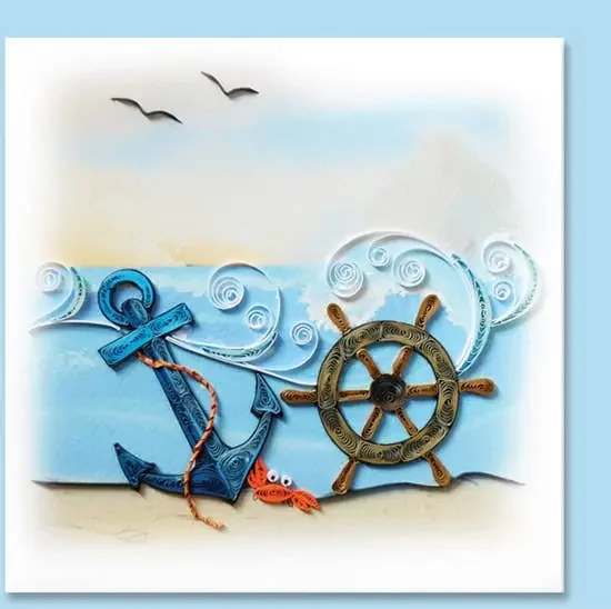 Anchor & Crab Quilling Card