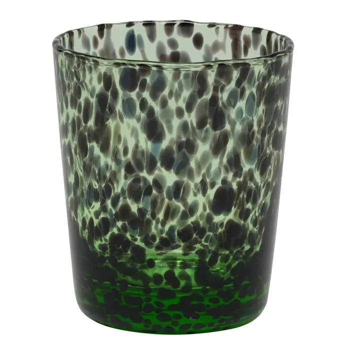 Andrew Mint Tortoise Tumbler Hand Blown Glasses Set/6