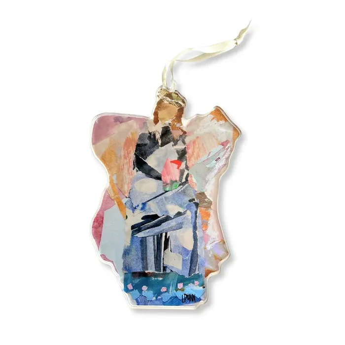 Angel of Glory Acrylic Ornament – Pink/Blue – Lauren Dunn