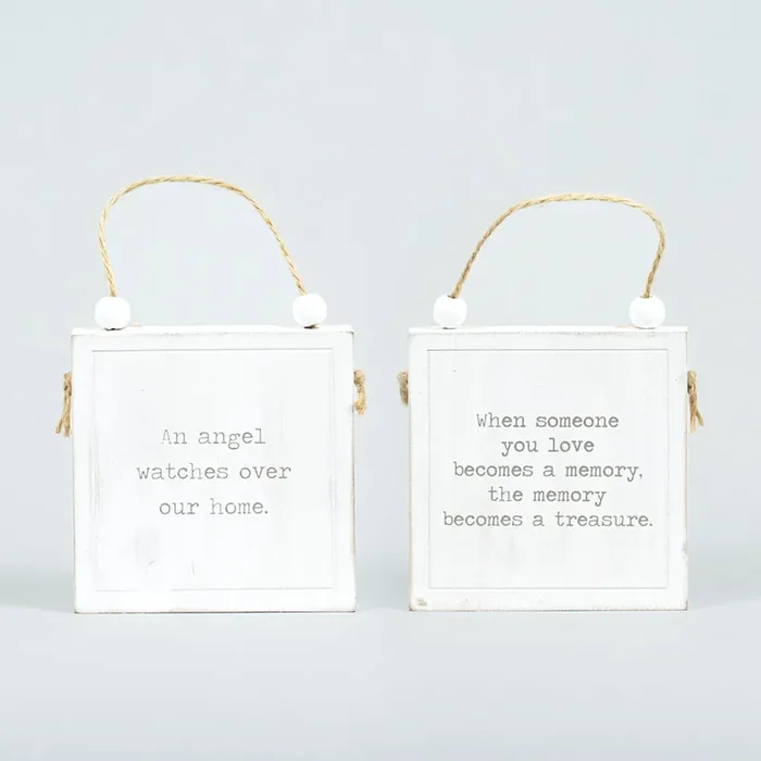 Angel/Treasure Reversible Hanging Sign 4″x4″