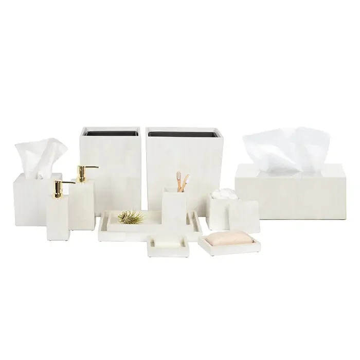Arles White Faux Horn Bathroom Accessories