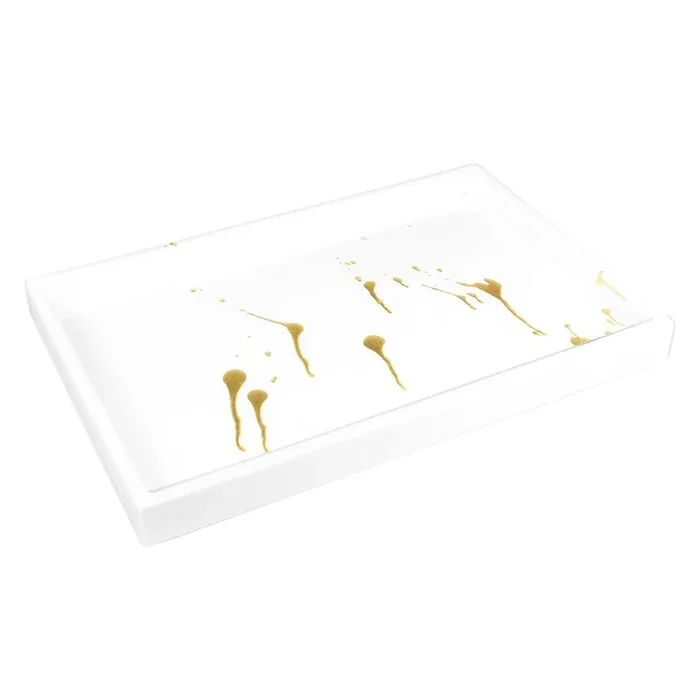 Artful Gold with White Lacquer Vanity Tray