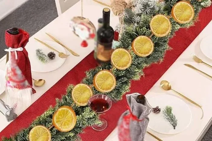 Artificial Dried Orange Slices Garland – Luxury Christmas Tree & Festive Decor, 180cm