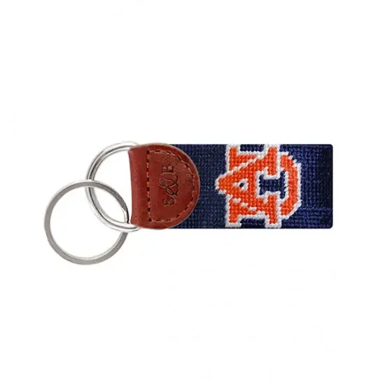 Auburn Needlepoint Key Fob (Dark Navy)