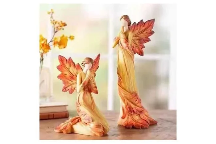 Autumn Angel Resin Garden Ornament – Handcrafted Outdoor Décor Sculpture
