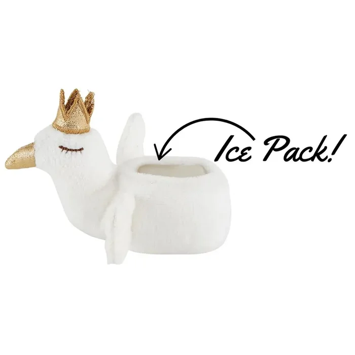 Baby Gift Serene Swan Comfort Toy for Baby in White Boo-boos Relief Toy 4.25″