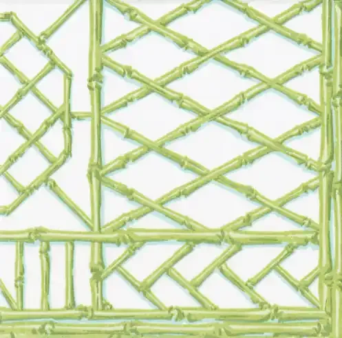 Bamboo Screen Moss Green Cocktail Napkin