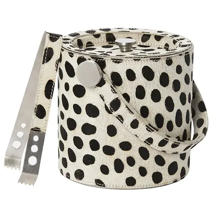 Bandar Dalmatian Print Ice Bucket and Tongs